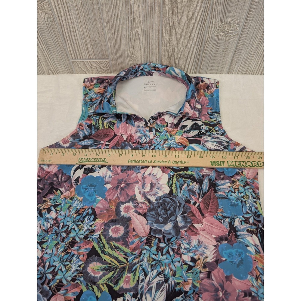 Nike Golf Dri-FIT Sleeveless Polo Shirt Women Medium Floral Athleisure Tropical - Picture 5 of 8